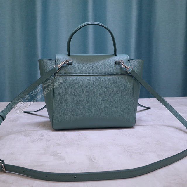 Celine女包 青瓷色最新色 賽琳掌紋牛皮小號手提包 Celine belt bag鯰魚包 189003  slyd2022